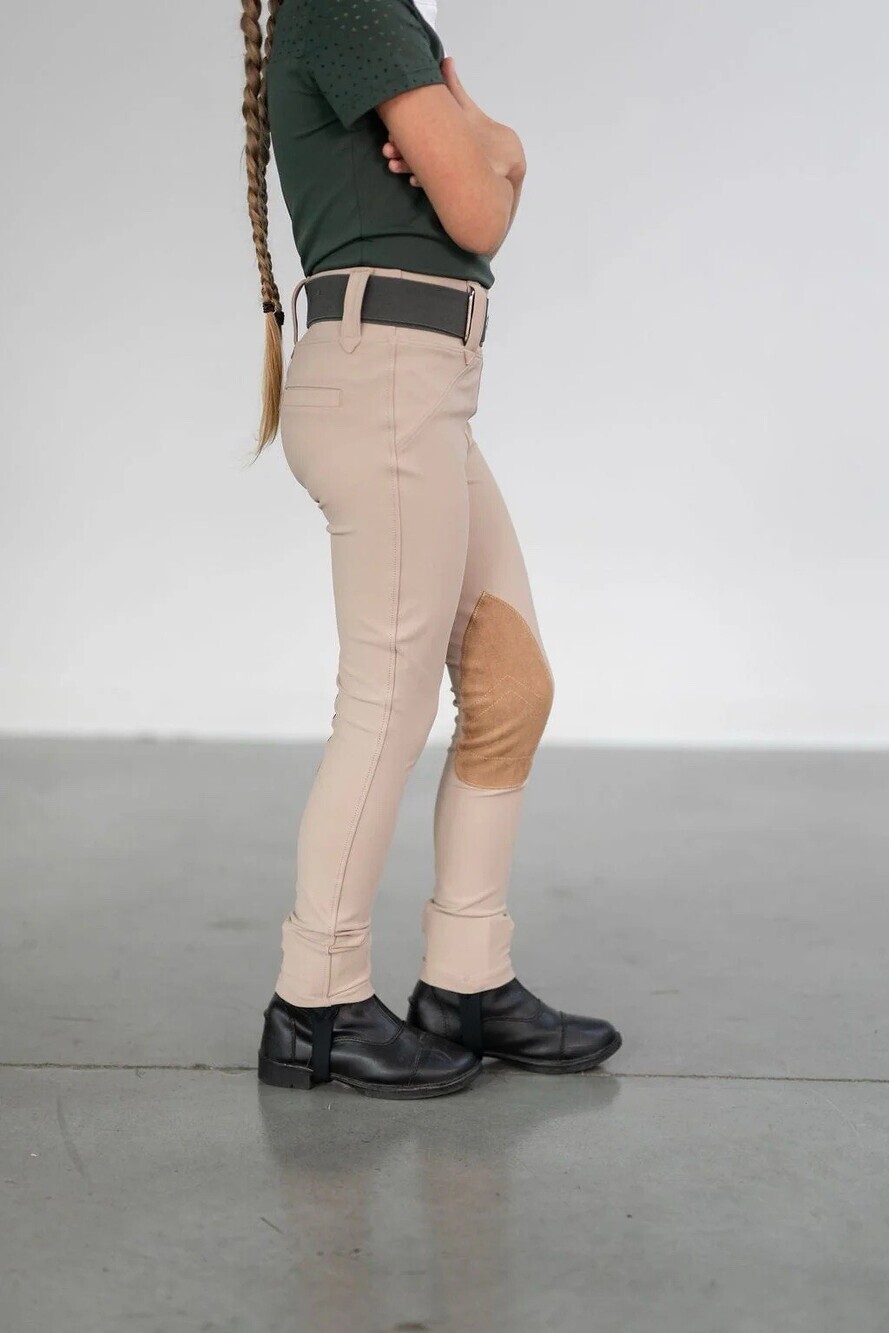 Free Ride Equestrian NEW Children's Lux Breeches In Beige Size 4-5 Kids Horse